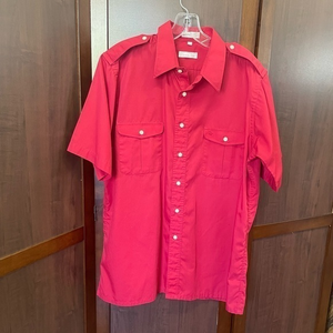 Vintage Christian Dior men's red shirt size Large‎